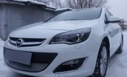 1 539 р. Сетка на бампер Russtal (хром) Opel Astra J хэтчбек 5 дв.  рестайлинг (2012-2017)  с доставкой в г. Вологда. Увеличить фотографию 3