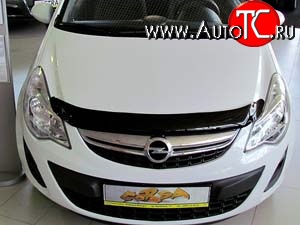 2 069 р. Дефлектор капота NovLine Opel Corsa D дорестайлинг, хэтчбэк 3 дв. (2006-2010)  с доставкой в г. Вологда