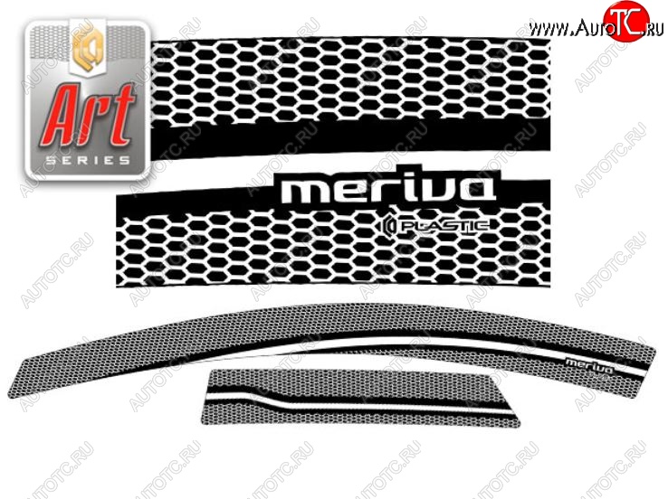2 399 р. Дефлектора окон CA-Plastic  Opel Meriva  B (2010-2013) (Серия Art серебро, Без хром.молдинга)  с доставкой в г. Вологда