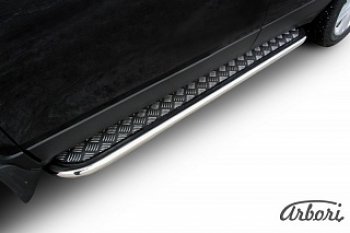 14 579 р. Защита штатных порогов с листом Arbori (труба - нержавейка d42, лист - алюминий) Opel Mokka  дорестайлинг (2012-2016)  с доставкой в г. Вологда. Увеличить фотографию 1