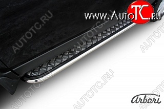 14 579 р. Защита штатных порогов с листом Arbori (труба - нержавейка d42, лист - алюминий) Opel Mokka  дорестайлинг (2012-2016)  с доставкой в г. Вологда