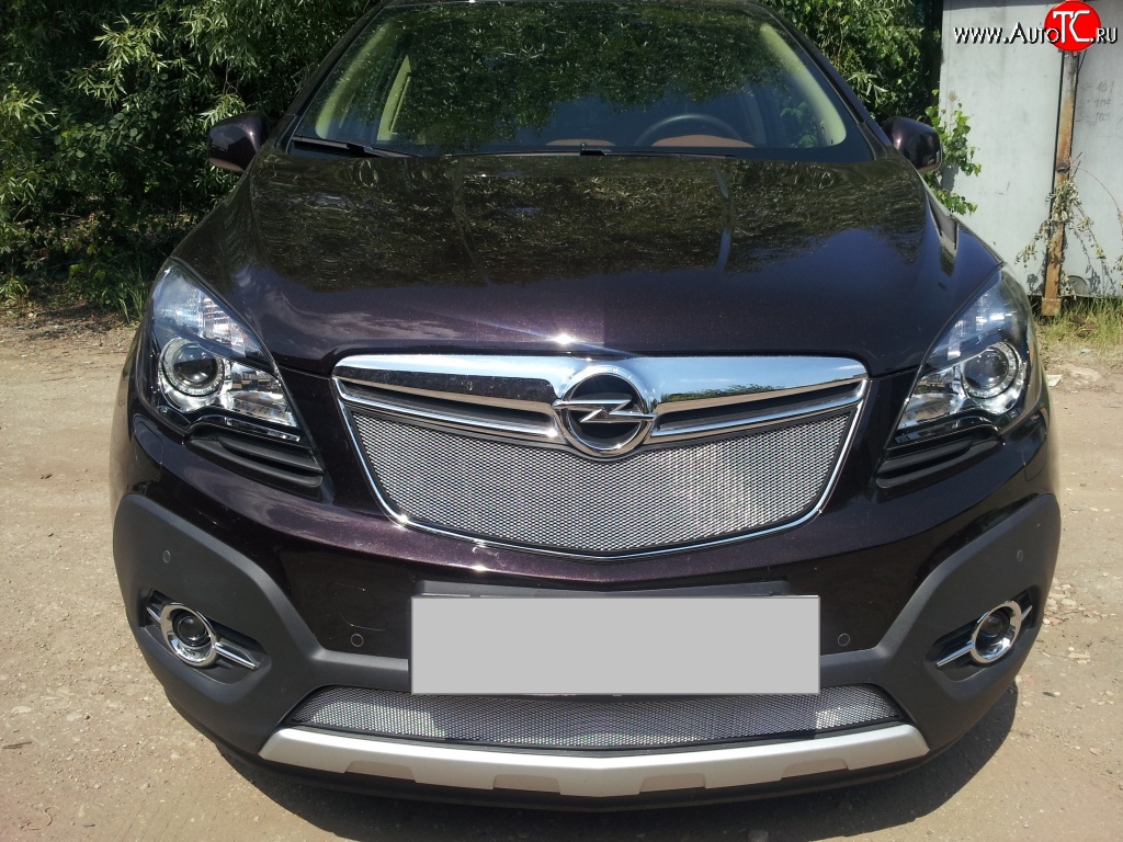 1 539 р. Сетка в решетку радиатора Russtal Opel Mokka  дорестайлинг (2012-2016) (хром)  с доставкой в г. Вологда