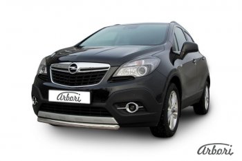 11 159 р. Защита переднего бампера Arbori (короткая, нержавейка, 1 труба d57 mm). Opel Mokka  дорестайлинг (2012-2016)  с доставкой в г. Вологда. Увеличить фотографию 2