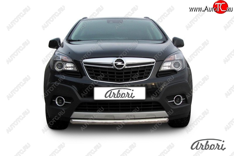 11 159 р. Защита переднего бампера Arbori (короткая, нержавейка, 1 труба d57 mm). Opel Mokka  дорестайлинг (2012-2016)  с доставкой в г. Вологда