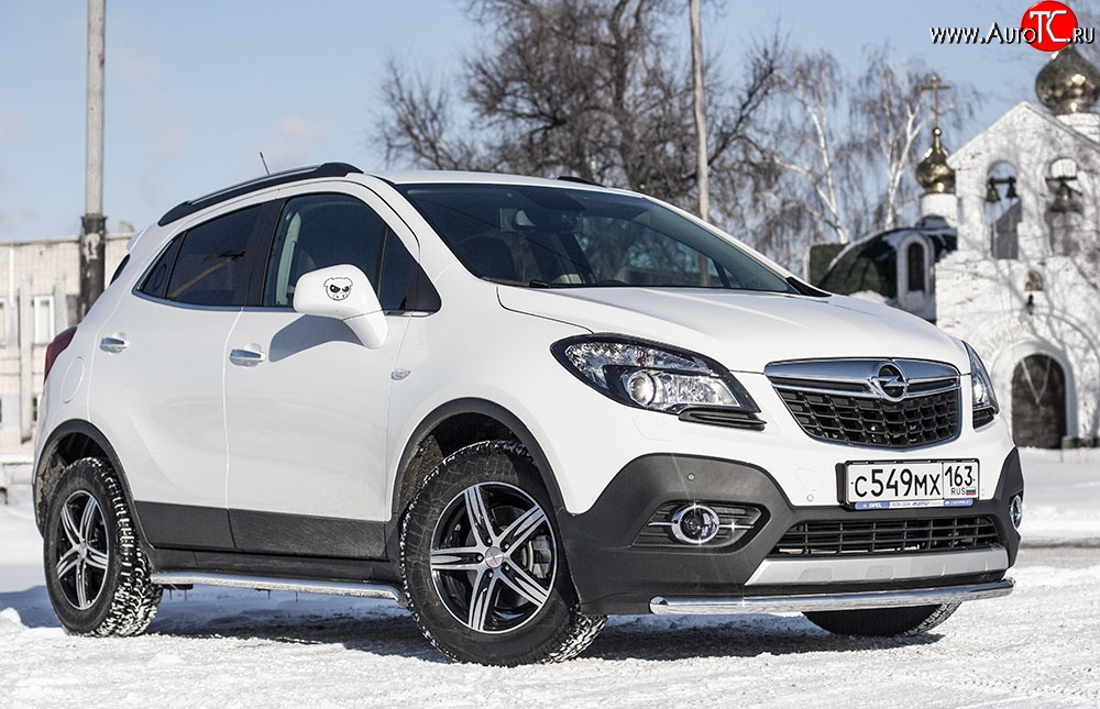 8 099 р. Одинарная защита переднего бампера диаметром 51 мм Petroil Tuning Opel Mokka  дорестайлинг (2012-2016) (привод: передний)  с доставкой в г. Вологда