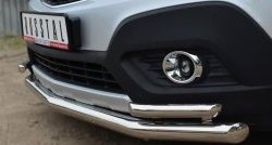 18 999 р. Защита переднего бампера (2 трубыØ63 и 42 мм, нержавейка) SLITKOFF Opel Mokka  дорестайлинг (2012-2016)  с доставкой в г. Вологда. Увеличить фотографию 3