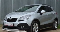 18 999 р. Защита переднего бампера (2 трубыØ63 и 42 мм, нержавейка) SLITKOFF Opel Mokka  дорестайлинг (2012-2016)  с доставкой в г. Вологда. Увеличить фотографию 4