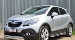 11 599 р. Защита переднего бампера (Ø75х42 мм, нержавейка) Russtal Opel Mokka  дорестайлинг (2012-2016)  с доставкой в г. Вологда. Увеличить фотографию 4