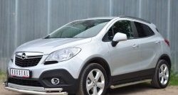 13 249 р. Защита порогов из круглой трубы диаметром 63 мм Russtal Opel Mokka  дорестайлинг (2012-2016) (Защита порогов с со скосами на торцах (вариант 1))  с доставкой в г. Вологда. Увеличить фотографию 4