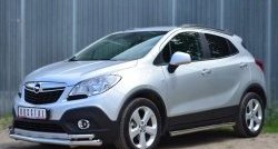 13 249 р. Защита порогов из круглой трубы диаметром 63 мм Russtal Opel Mokka  дорестайлинг (2012-2016) (Защита порогов с со скосами на торцах (вариант 1))  с доставкой в г. Вологда. Увеличить фотографию 8