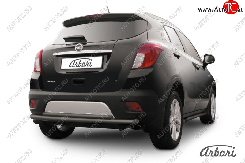 6 749 р. Защита заднего бампера Arbori (черная, 2 трубы d57 и 42 mm). Opel Mokka  дорестайлинг (2012-2016)  с доставкой в г. Вологда