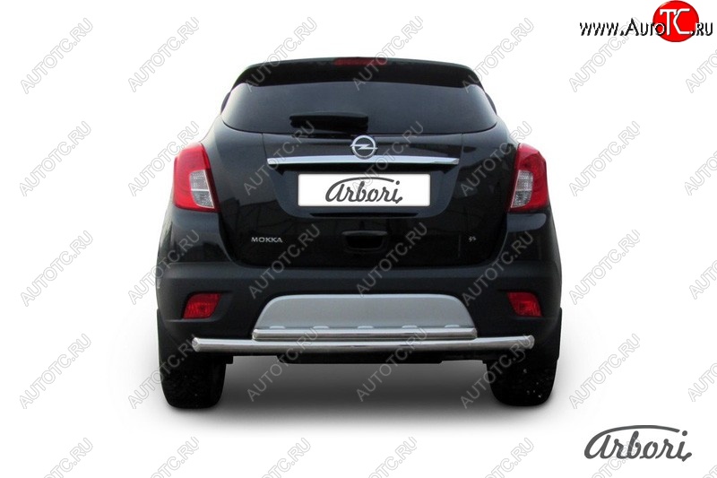 12 869 р. Защита заднего бампера Arbori (нержавейка, 2 трубы d57 и 42 mm). Opel Mokka  дорестайлинг (2012-2016)  с доставкой в г. Вологда