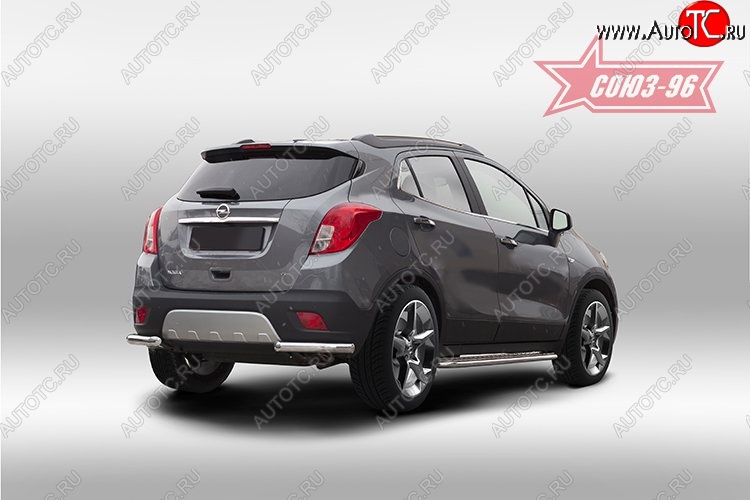 10 574 р. Защита заднего бампера из боковых уголков Souz-96 (d60) Opel Mokka  дорестайлинг (2012-2016)  с доставкой в г. Вологда