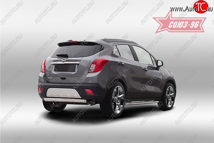 14 669 р. Защита заднего бампера из овальной трубы Souz-96 (в 75х42) Opel Mokka  дорестайлинг (2012-2016)  с доставкой в г. Вологда