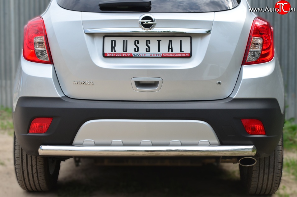 13 449 р. Одинарная защита заднего бампера из трубы диаметром 63 мм SLITKOFF Opel Mokka  дорестайлинг (2012-2016)  с доставкой в г. Вологда