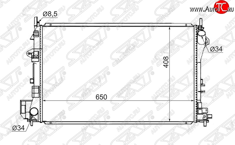 7 799 р. Радиатор двигателя (пластинчатый, 1.6/1.8, МКПП) SAT Opel Vectra C лифтбэк дорестайлинг (2002-2006)  с доставкой в г. Вологда