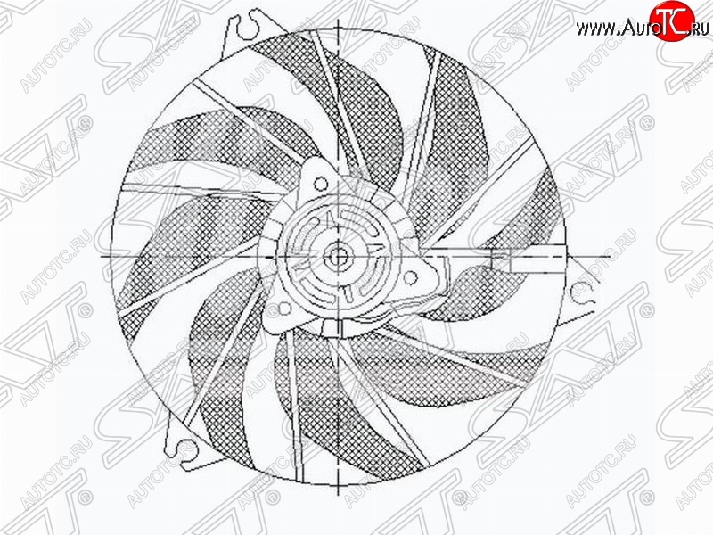 3 799 р. Диффузор радиатора в сборе SAT  Peugeot 206 ( хэтчбэк 5 дв.,  хэтчбэк 3 дв.) (1998-2003) 2AC дорестайлинг  с доставкой в г. Вологда