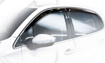Дефлектора окон CA-Plastiс Peugeot 208  1 (2012-2019) (Classic полупрозрачный, Без хром.молдинга)