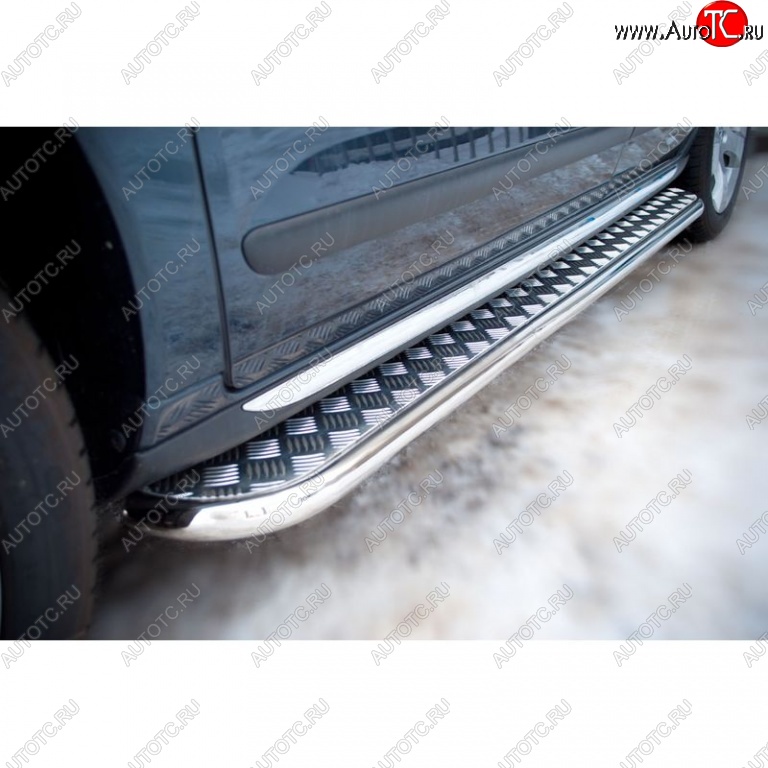22 999 р. Широкая защита порогов с трубой диаметром 42 мм SLITKOFF v2 Peugeot 3008 рестайлинг (2013-2017)  с доставкой в г. Вологда