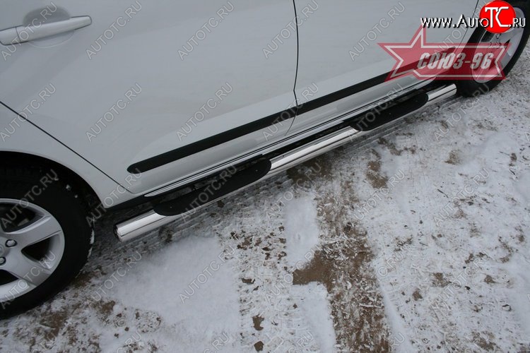16 019 р. Защита порогов с проступью Souz-96 (d76) Peugeot 3008 рестайлинг (2013-2017)  с доставкой в г. Вологда