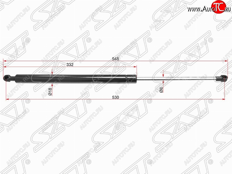 679 р. Газовый упор крышки багажника SAT Peugeot 308 T7 универсал дорестайлинг (2007-2011)  с доставкой в г. Вологда
