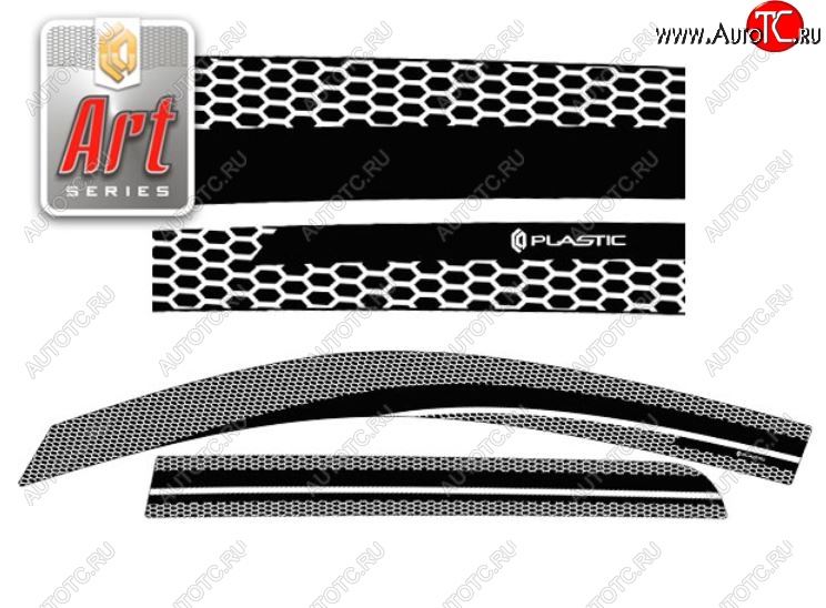 2 199 р. Дефлектора окон CA-Plastic  Peugeot 4007 (2007-2012) (Серия Art белая, Без хром.молдинга)  с доставкой в г. Вологда