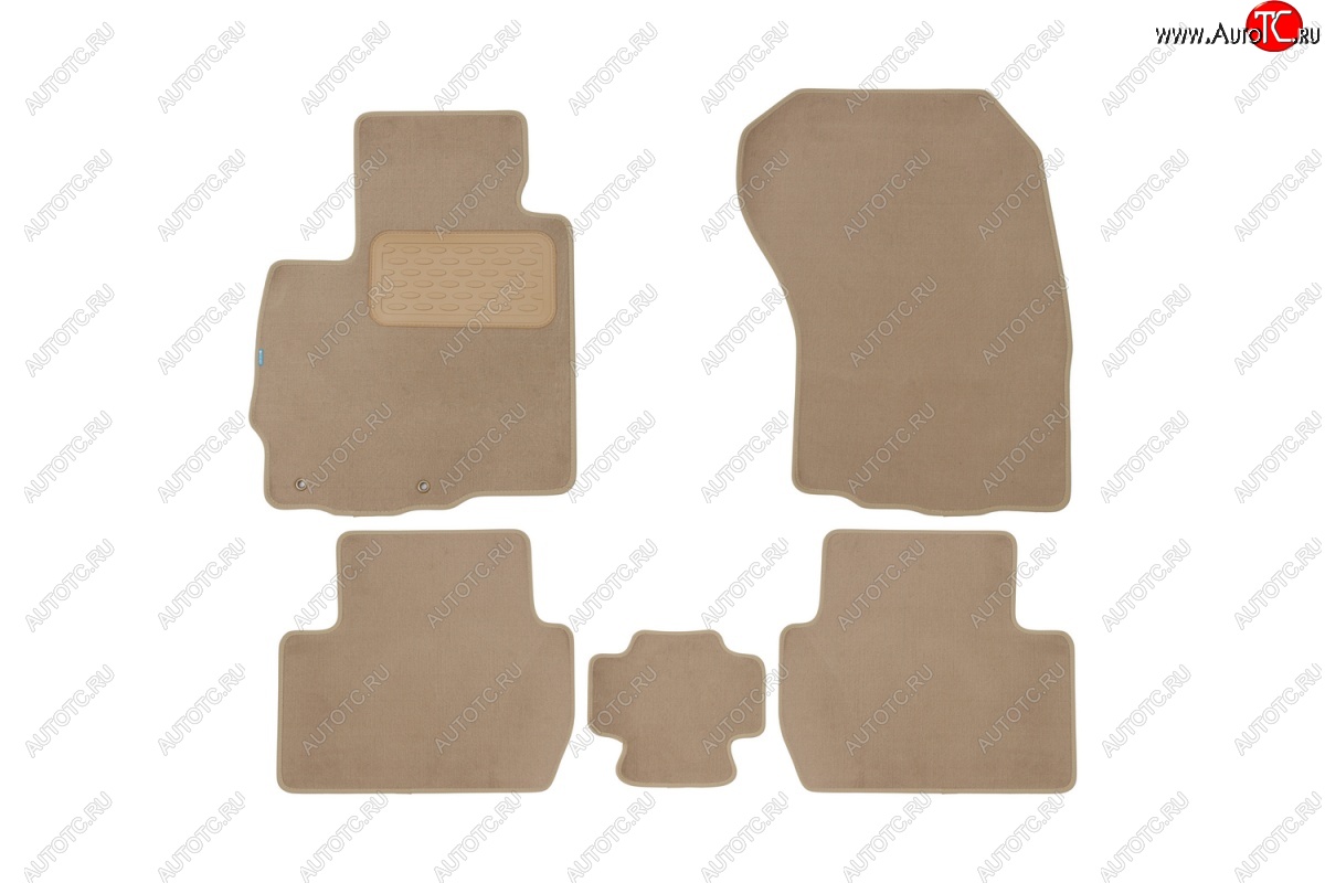 399 р. Коврики в салон Cross Klever Premium (текстиль) Peugeot 4007 (2007-2012) (Бежевый)  с доставкой в г. Вологда