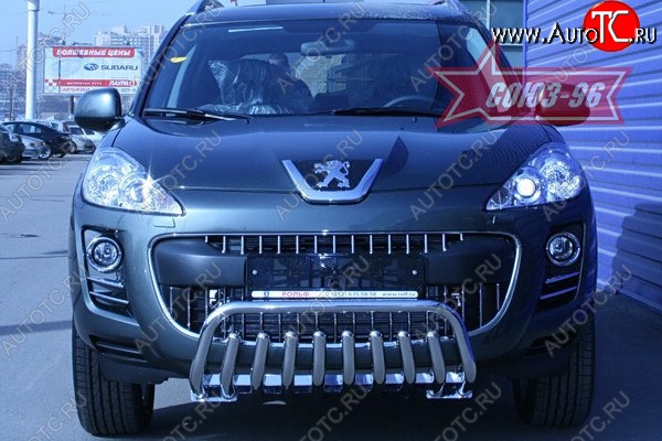 15 569 р. Защита переднего бампера Souz-96 (d42) Peugeot 4007 (2007-2012)  с доставкой в г. Вологда