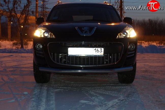 8 999 р. Защита переднего бампера d63.5 мм Металл Дизайн Peugeot 4007 (2007-2012) (полированная нержавейка)  с доставкой в г. Вологда