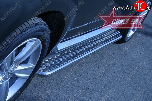 12 419 р. Защита порогов с листом Souz-96 (d42). Peugeot 4007 (2007-2012)  с доставкой в г. Вологда
