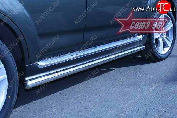 11 519 р. Защита порогов Souz-96 (d60) Peugeot 4007 (2007-2012)  с доставкой в г. Вологда