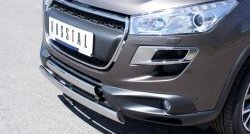 16 849 р. Защита переднего бампера (2 трубыØ75х42 мм, нержавейка) Russtal Peugeot 4008 (2012-2017)  с доставкой в г. Вологда. Увеличить фотографию 3