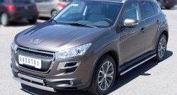 16 849 р. Защита переднего бампера (2 трубыØ75х42 мм, нержавейка) Russtal Peugeot 4008 (2012-2017)  с доставкой в г. Вологда. Увеличить фотографию 4