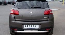 12 799 р. Защита заднего бампера (Ø76 и 42 мм, нержавейка) SLITKOFF Peugeot 4008 (2012-2017) (с короткой верхней трубой)  с доставкой в г. Вологда. Увеличить фотографию 2