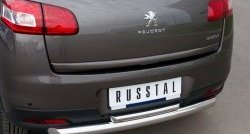 12 799 р. Защита заднего бампера (Ø76 и 42 мм, нержавейка) SLITKOFF Peugeot 4008 (2012-2017) (с короткой верхней трубой)  с доставкой в г. Вологда. Увеличить фотографию 3