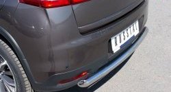 13 449 р. Одинарная защита заднего бампера из трубы диаметром 63 мм SLITKOFF Peugeot 4008 (2012-2017)  с доставкой в г. Вологда. Увеличить фотографию 2