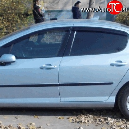 1 394 р. Дефлекторы окон (ветровики) 4 шт. (седан) Novline Peugeot 407 седан (2004-2010)  с доставкой в г. Вологда