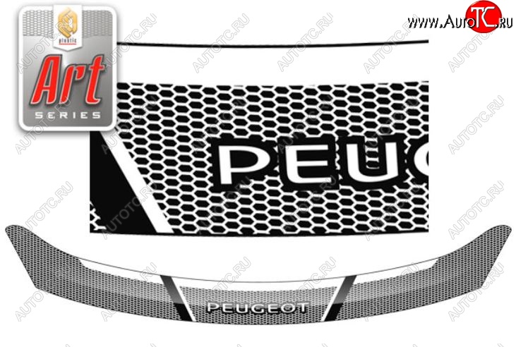 2 159 р. Дефлектор капота CA-Plastiс  Peugeot 408 (2010-2017)  дорестайлинг (Серия Art черная)  с доставкой в г. Вологда