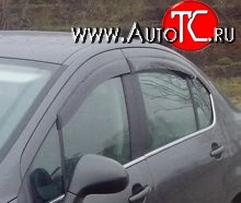 999 р. Комплект дефлекторов окон (ветровиков) 4 шт. (седан) Russtal Peugeot 408  дорестайлинг (2010-2017)  с доставкой в г. Вологда