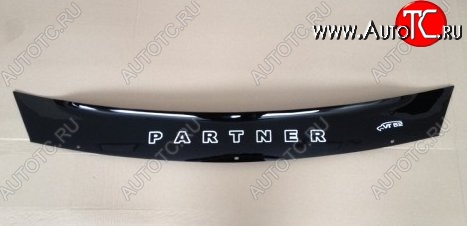 999 р. Дефлектор капота Russtal (короткий) Peugeot Partner Tepee (2008-2012)  с доставкой в г. Вологда