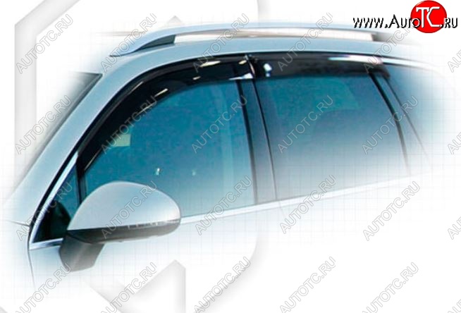 2 079 р. Дефлектора окон CA-Plastiс Porsche Cayenne 958 (2010-2014) (Classic черный, Без надписи)  с доставкой в г. Вологда