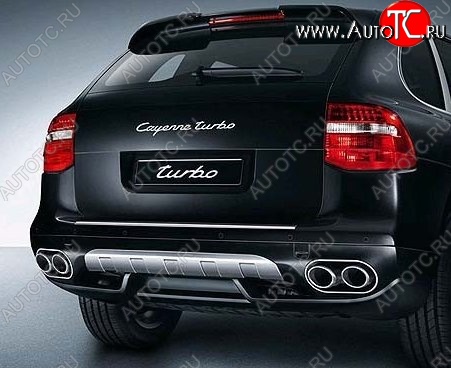 19 399 р. Накладка на задний бампер CT Porsche Cayenne 958 (2010-2014) (Неокрашенная)  с доставкой в г. Вологда