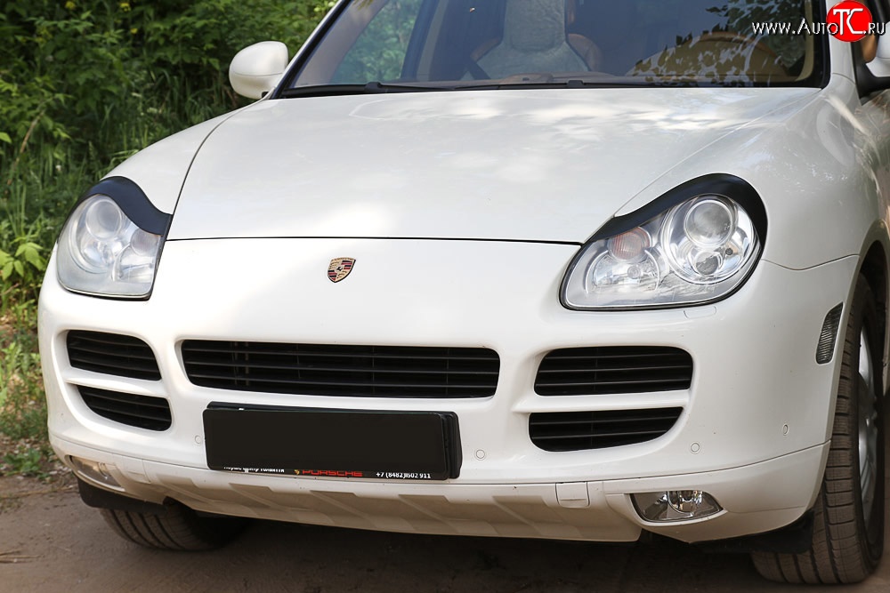 1 399 р. Реснички на фары RA Porsche Cayenne 955 (2002-2006) (Неокрашенные)  с доставкой в г. Вологда