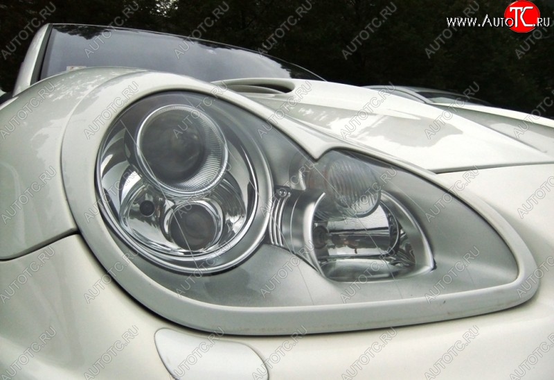 2 749 р. Реснички на фары TECHART Porsche Cayenne 955 (2002-2006) (Неокрашенные)  с доставкой в г. Вологда