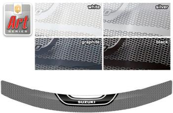 Дефлектор капота CA-Plastiс Suzuki Grand Vitara  JT 3 двери (2005-2012) дорестайлинг, 1-ый рестайлинг (Серия Art черная)