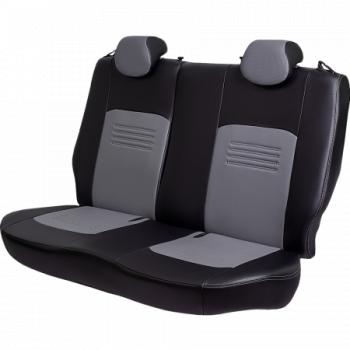 6 799 р. Чехлы для сидений Lord Autofashion Турин (экокожа, сплошная спинка, 2 П-образных подголовника) Renault Duster HS дорестайлинг (2010-2015) (Черный, вставка серая)  с доставкой в г. Вологда. Увеличить фотографию 4