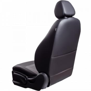 6 799 р. Чехлы для сидений Lord Autofashion Турин (экокожа, сплошная спинка, 2 П-образных подголовника) Renault Duster HS дорестайлинг (2010-2015) (Черный, вставка серая)  с доставкой в г. Вологда. Увеличить фотографию 2