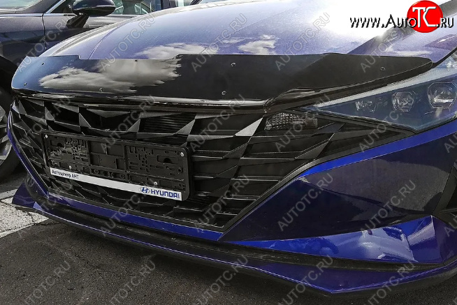 2 999 р. Дефлектор капота SIM Hyundai Elantra CN7 (2020-2023)  с доставкой в г. Вологда