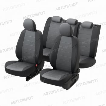 8 399 р. Чехлы на сиденья Алькантара (Sport раздел. 40/60 без зад. подлок. экокожа) Автопилот Volkswagen Polo Mk6 лифтбек (2020-2022) (черный/серый)  с доставкой в г. Вологда. Увеличить фотографию 5