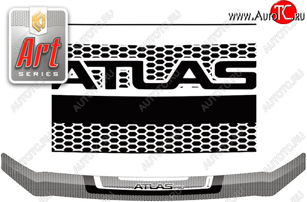 2 199 р. Дефлектор капота CA-Plastic  Geely Atlas Pro  NL3 (2019-2025) (серия Art белая)  с доставкой в г. Вологда